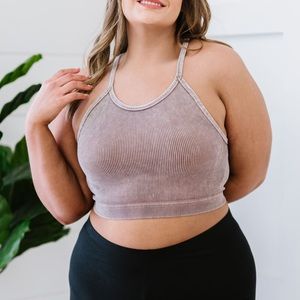 On the Move Full Size Run Scoop Neck Cropped Cami